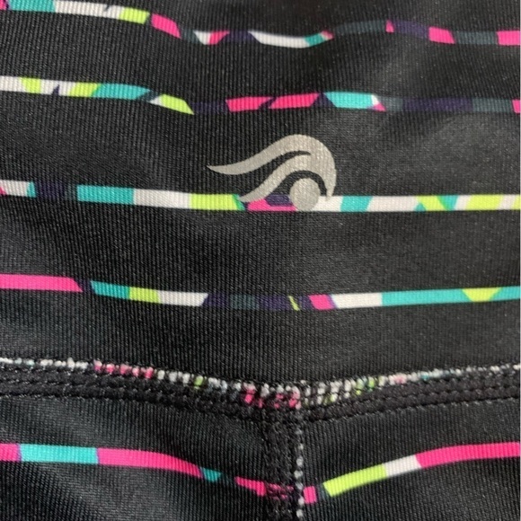 Ideology Athletic Cropped Leggings Women Size Medium Neon Black - Picture 4 of 10